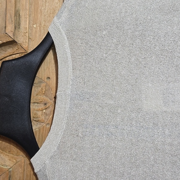 Eileen Fisher Fine Organic Linen Crepe Sparkle Long Sleeve Cardigan Size Small - Picture 9 of 11